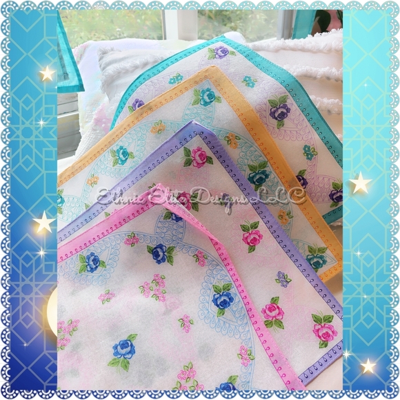 New Set of 4 Vintage designed Handkerchief - Picture 1 of 10